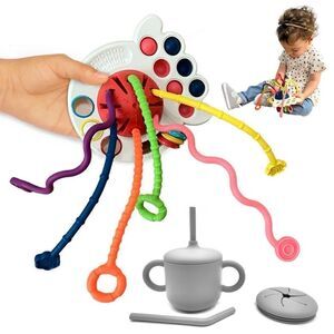 Baby Toddler Set, Sensory Montessori Toy, Silicone Sip-and-Snack Cup, BP…